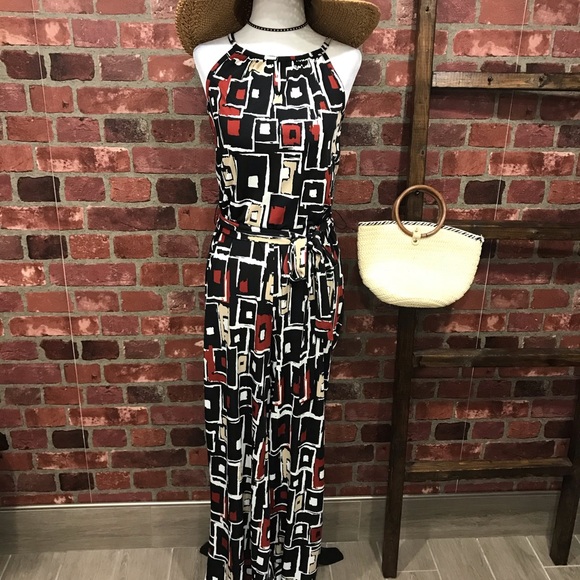 🆕Retro-style Geo Printed Jumpsuit - Picture 6 of 11